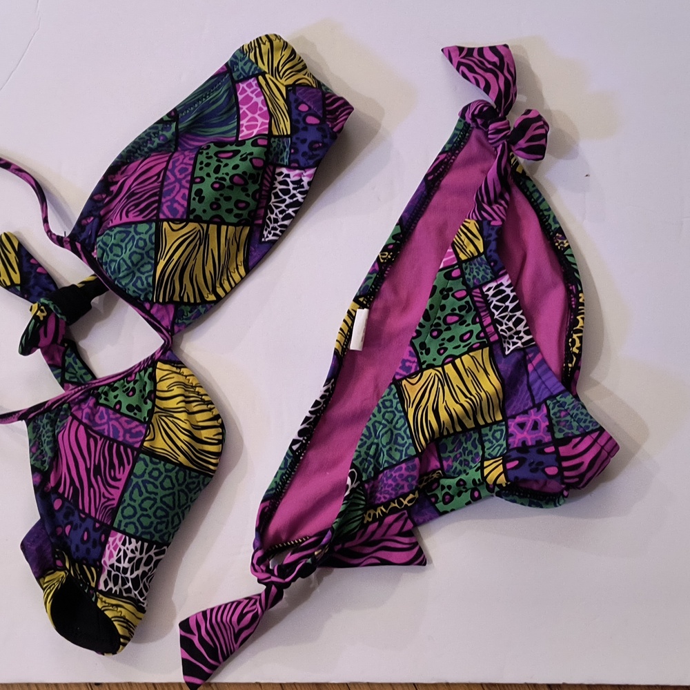 Colorful Patchwork Bikini Swim Set - image 1